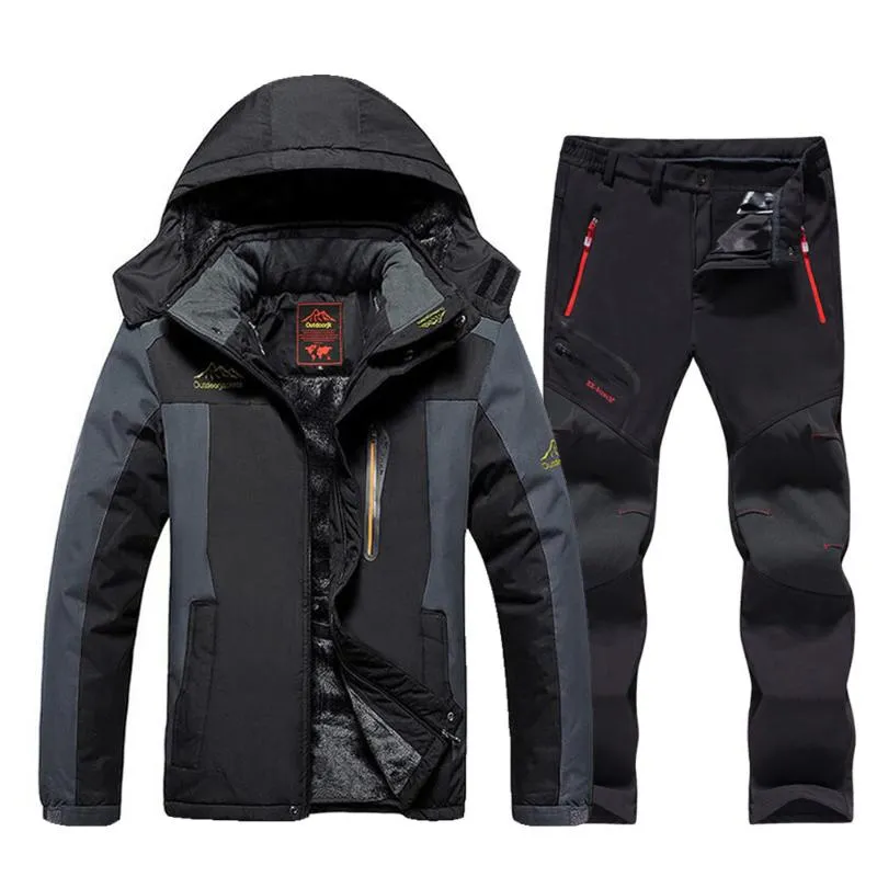 Skiën Jassen 2021 Heren Ski Suit Merken Winddicht Waterdicht Dikker Warme Sneeuwjas Winter en Snowboarding Jacket Broek Set