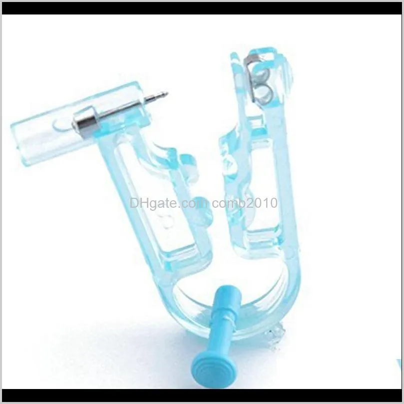 painless disposable healthy asepsis ear piercing gun pierce tool blue kit no infection no inflammation ear piercing gun tool 0081