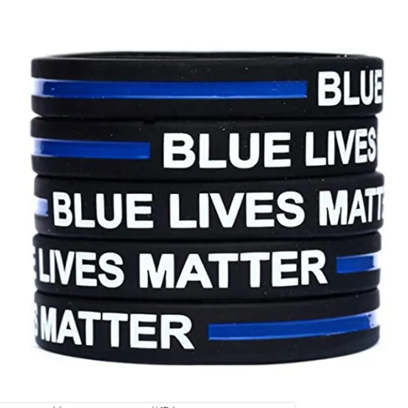 Armreif 2021 MODE! Style Lives Matter-Armbänder, schwarze dünne blaue Linie, Silikonkautschuk-Armbänder im Großhandel