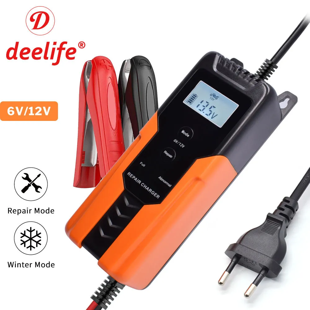 Deelife Acculader voor Auto Motorfiets Mager Desulfator 6V 12V Automotive Battery-Chargers Trickle Charging