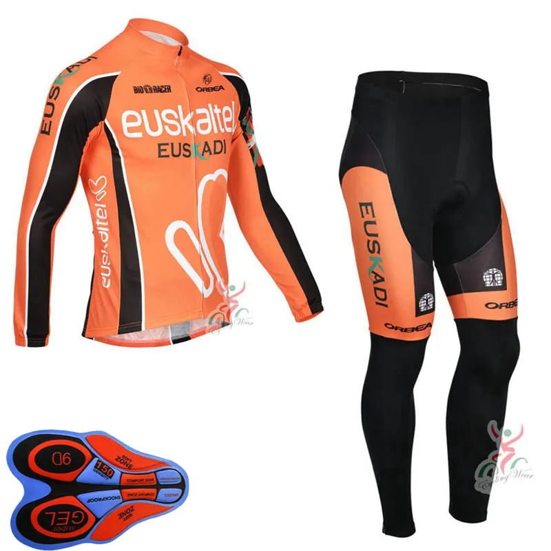 Euskaltelチームメンズサイクリングロングスリーブジャージー（Bib）ズボンスーツMTB自転車衣装自転車シャツRoad Racing Chard Sportswear Ropa Ciclismo S21050633