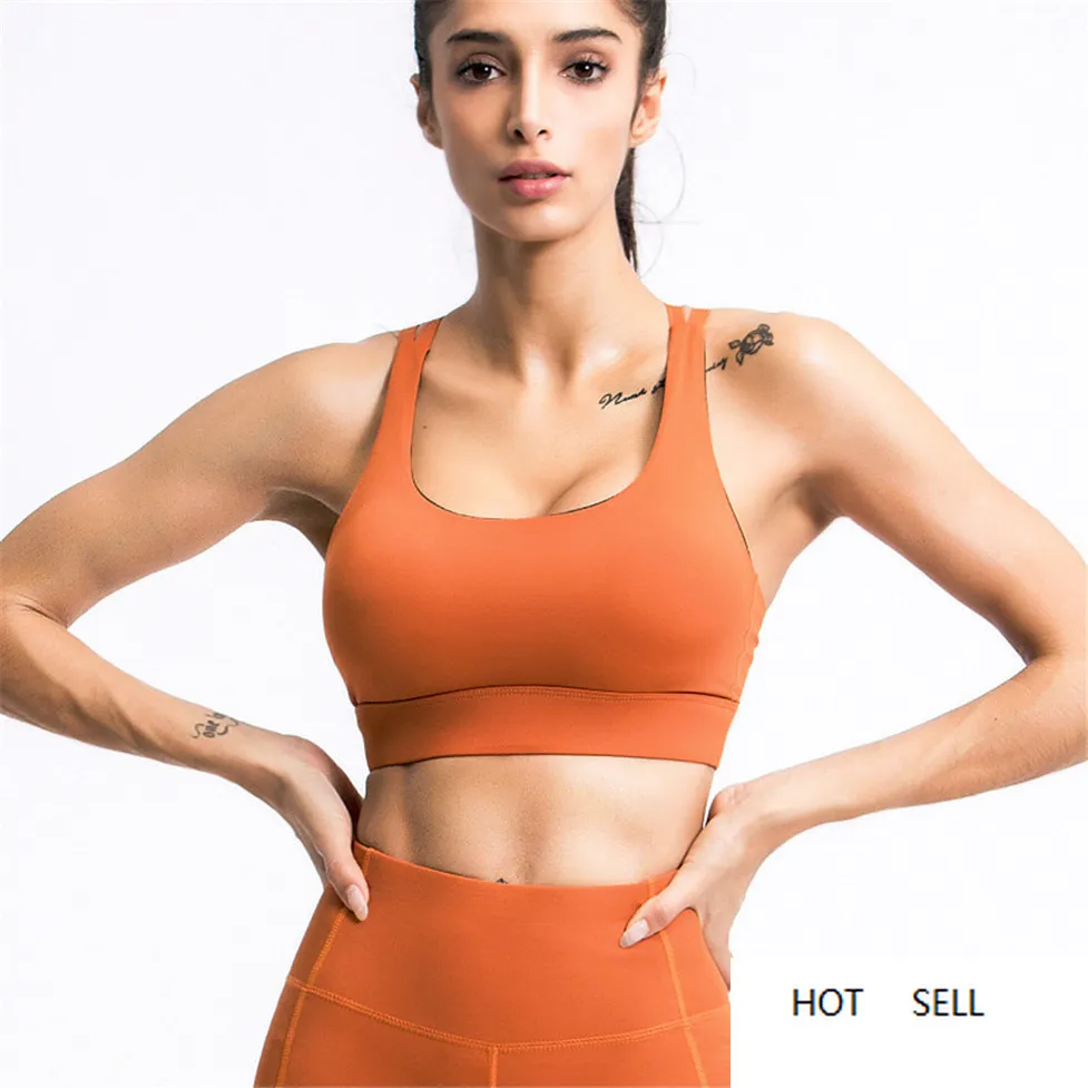 Melody Bras For Women Sport Push Up Gym Crop Top Vest Workout Sleeveless Chest Shockproof Running Pullover Tank