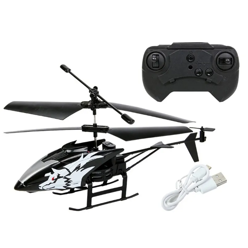 2 canaux Mini USB RC Hélicoptère Télécommande Avion Drone Modèle avec Lumière pour Enfants Adultes Jouets 211104
