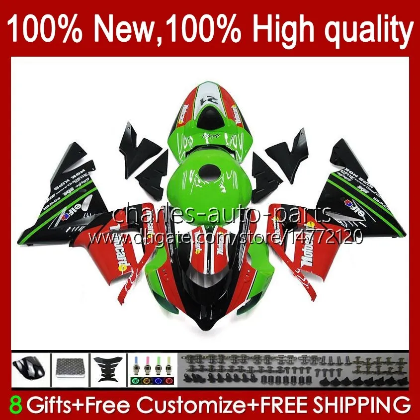 OEM nadwozi dla Kawasaki Ninja ZX 10 R 1000 CC ZX1000 2004 2005 Body 9000NO.108 ZX-10R ZX1000CC 04-05 ZX1000C ZX 10R 1000CC ZX10R 04 05 Motocyklowe Zestaw Green Red Stock