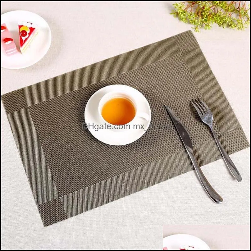 1PC 6 colors PVC kitchen dinning bamboo table Placemats Table cloth mat manteles individuales doilies cup mats coaster pad
