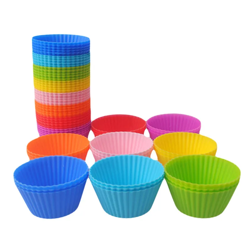 Commercio all'ingrosso 7 cm tazza di torta in silicone a forma rotonda per muffin cupcake stampi da forno cucina di casa forniture per cucinare strumenti per decorare torte