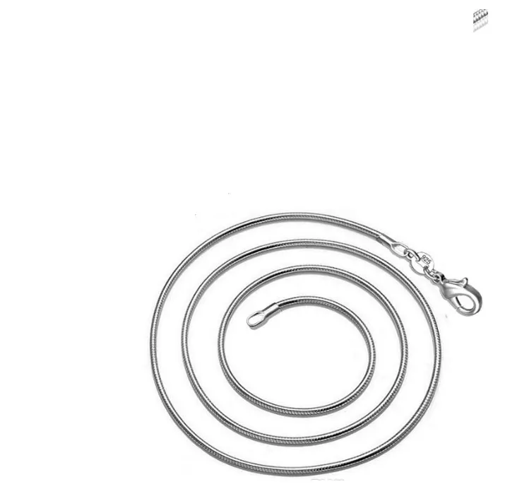 2021 Bulk 1mm och 2mm 925 Sterling Silver Snake-kedjor Choker Halsband Smycken Valfri Storlek 16 18 20 22 24 26 28 30 inches