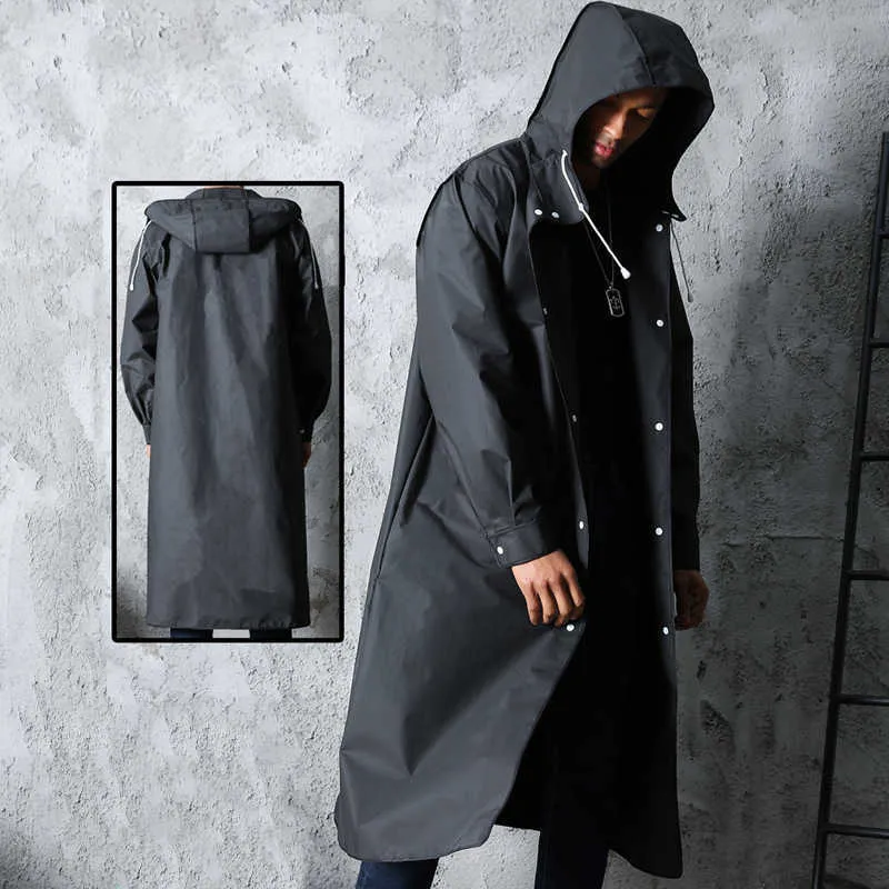 Long waterproof raincoat with hood on sale