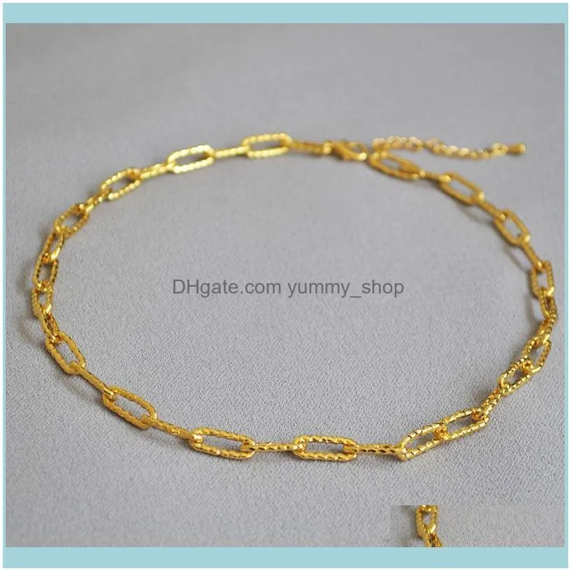 WT-BFN013 WKT Gold Genuine Modern European And American Fashion Rough Hammer Grain Cold Metal Necklace For Woman Chains