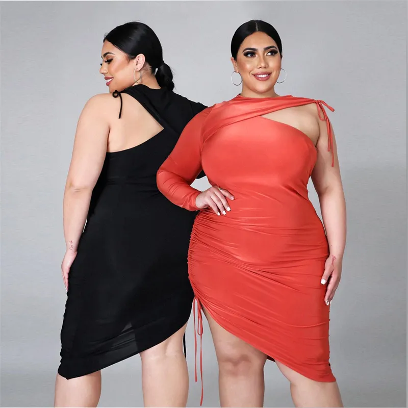 Mujeres Tallas Grandes Mini Vestidos Casuales Ropa De Oto o De