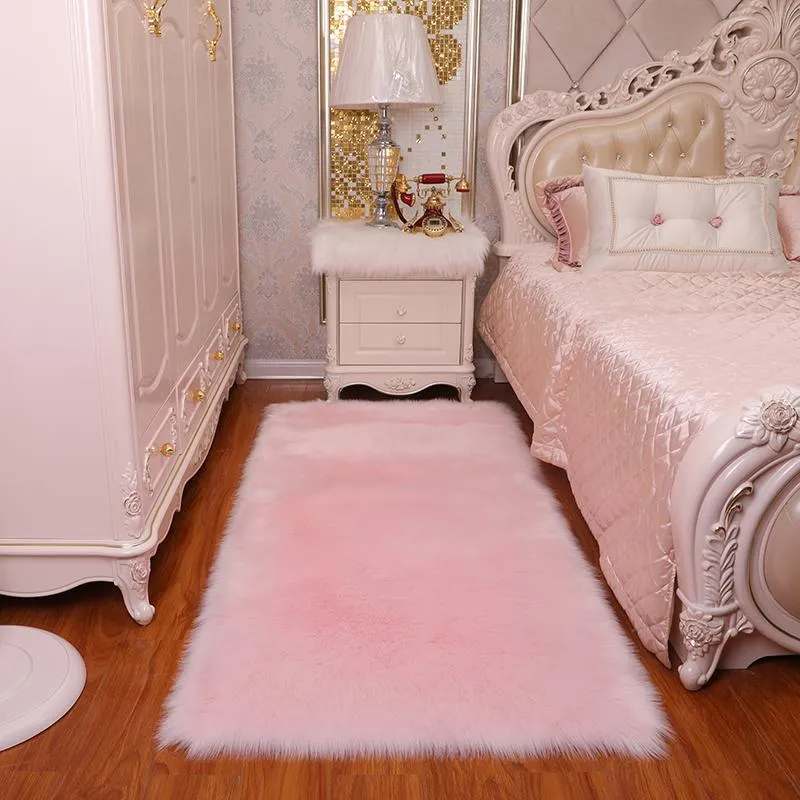 US Stock Tappeti tappeti a zone peluche soggiorno camera da letto tappeto pelliccia imitazione lana lana irregolare coperta sedile lavabile