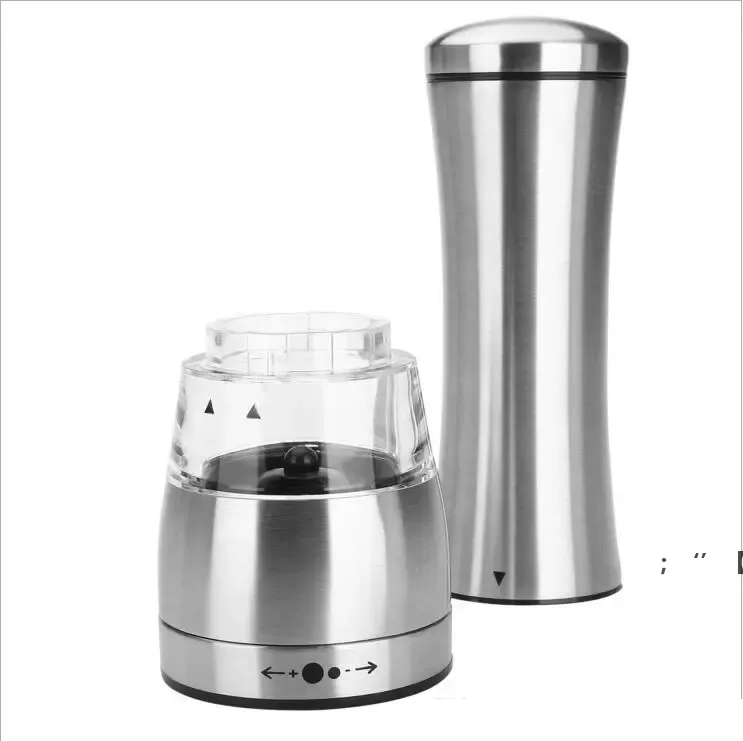 Manual Pepper Mill Salt And Pepper The Grinder Kitchen Tools 1 piece Silver Stainless Steel And Clear Acrylic Construction RRE11794