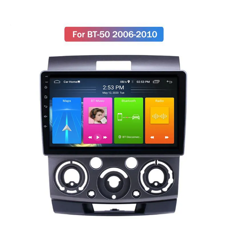 Android Car DVD Player 9 polegadas para Mazda BT-50 2006-2010 Tela de toque com GPS Navegação Multimédia Sistema 2 DIN Play