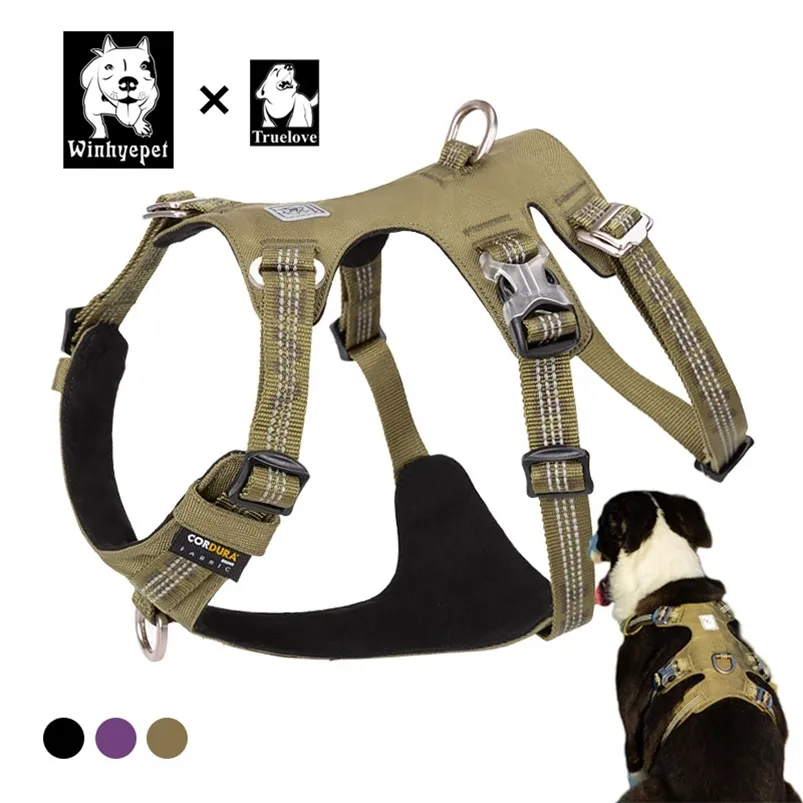 Truelove Imbracatura per cani tattica impermeabile Army Escape Proof Reflective Dog Vest Harness Caccia Outdoor Training Harnais Chien 210729