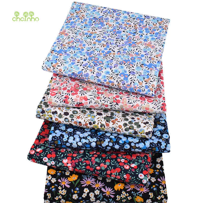 Belle Berries Series Stampato Tessuto in cotone stampato, fai da te Materiale popeline quiltingsewing per bambini vestito, camicia, gonna, PCC098 210702