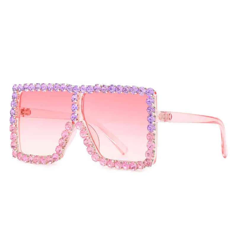 2022 Factory Wholesale High Quality Luxury Fanny Fashion Square Rhinestones Sun Zircon Vintage Outdoor Street Protect Shades Eyewear