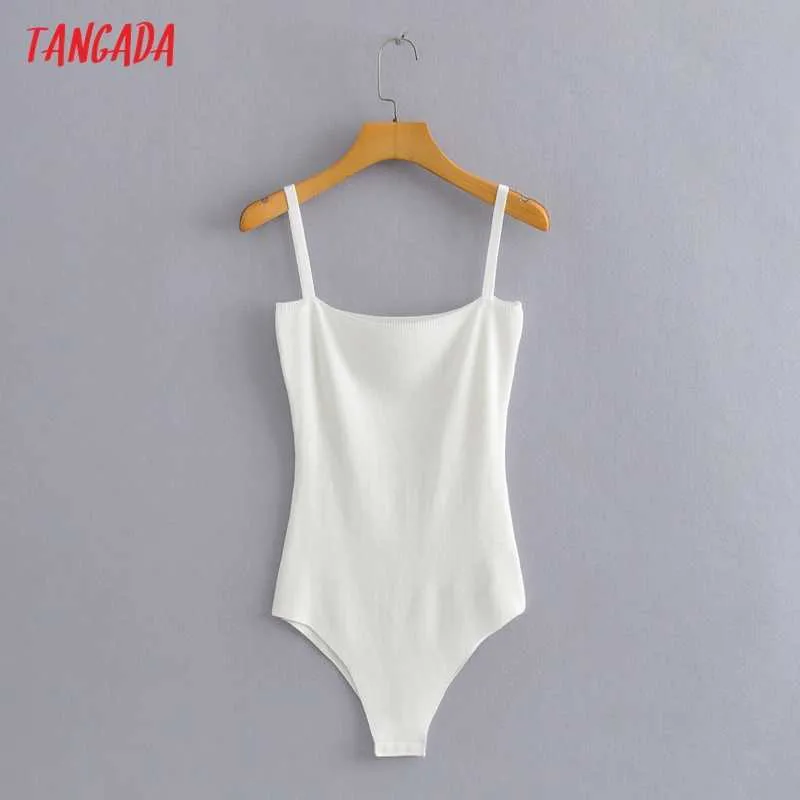 Tangadaファッション女性ホワイトニットボディーハイシャツシャツプレイスーツノースリーブ夏の女性トップスBC42 210609