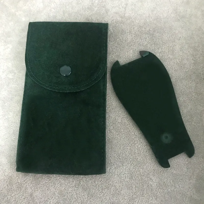 1 pcs relógios bolsos presente de armazenamento verde saco de armazenamento proteger verde bolso liso flanela bolsa mens ou mulheres