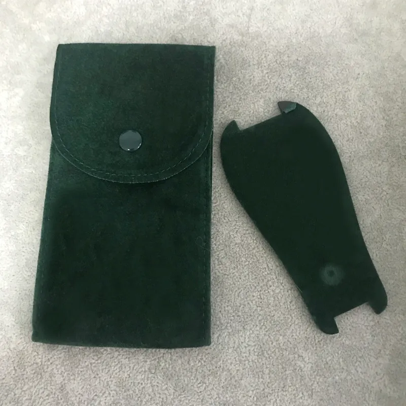 1 pcs relógios bolsos presente de armazenamento verde saco de armazenamento proteger verde bolso liso flanela bolsa mens ou mulheres