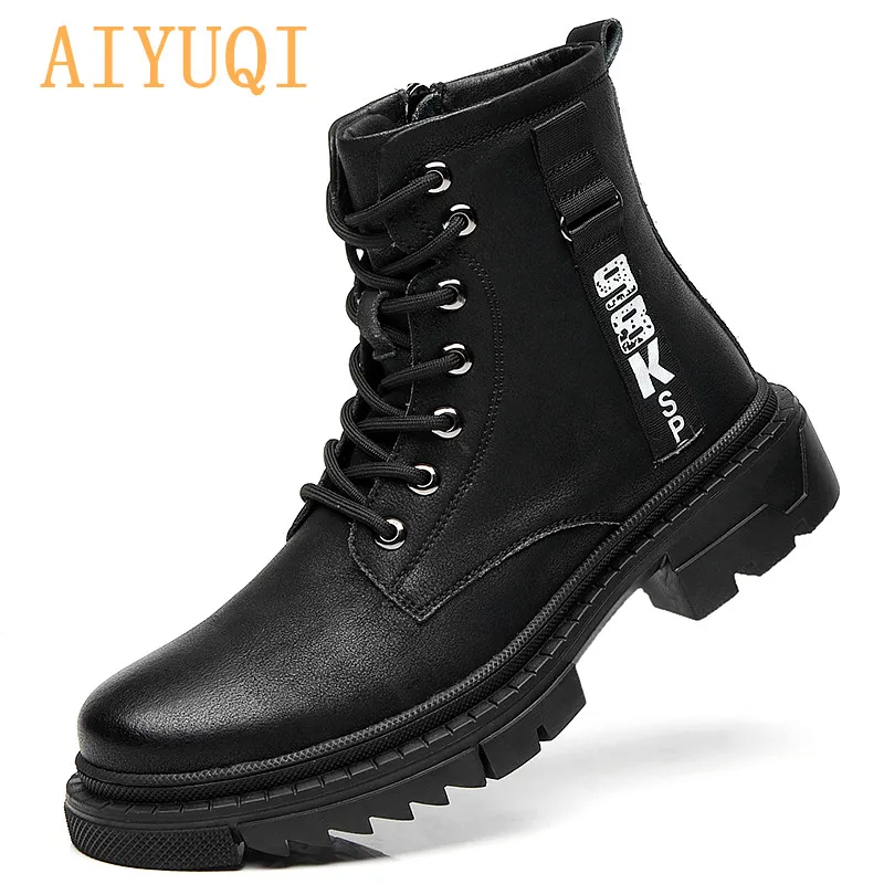 Martin Boots Women British Style Autunno New Fashion Men Tooling Genuine Leather Trend Men's Short Tide Diamonds Decorative Luxury Boots Diamonds Decorative Luxury