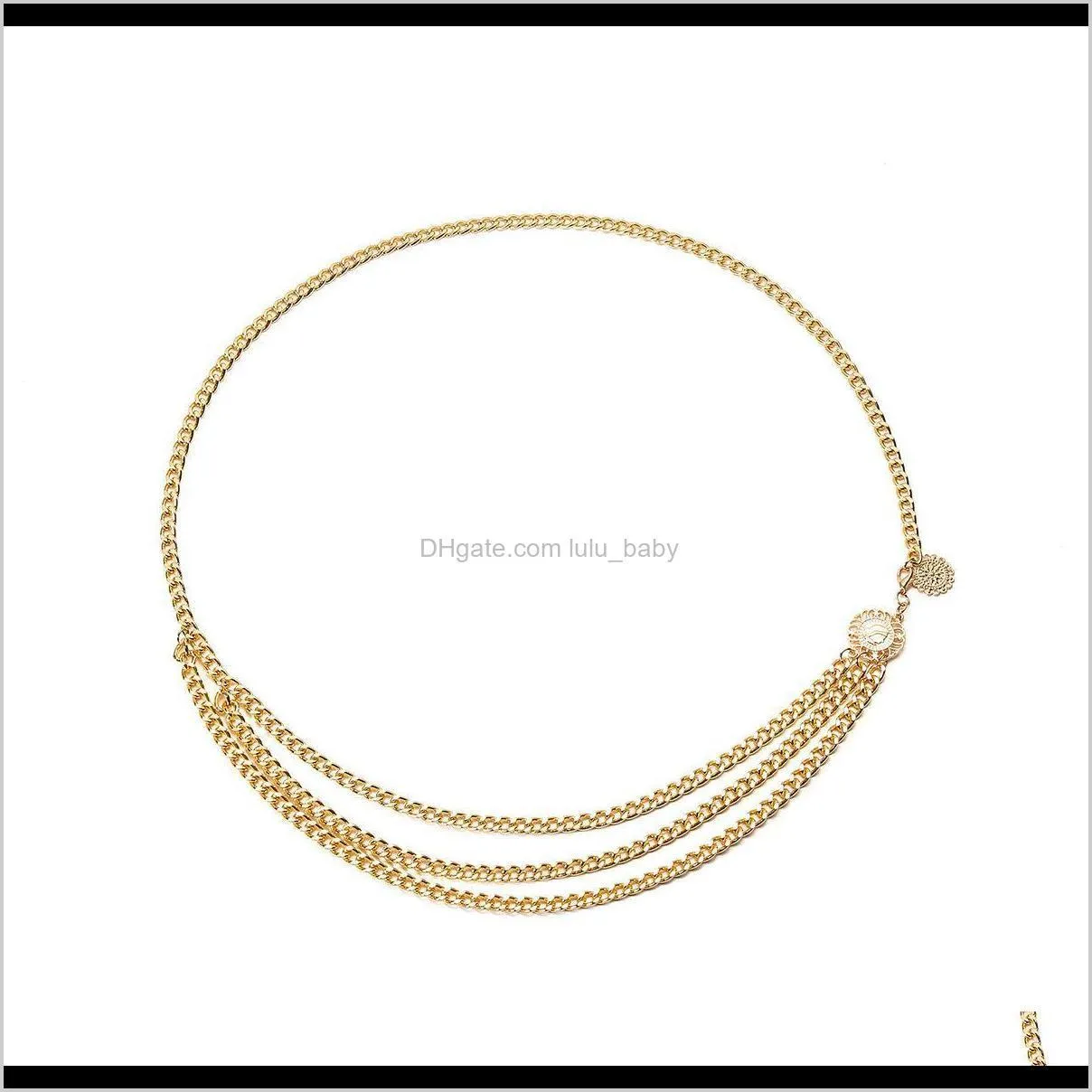 Bohemian Retro Style Multilayer Alloy Waist Chain Body Chain for Women Round Pendant Belly Waist Chain Jewelry