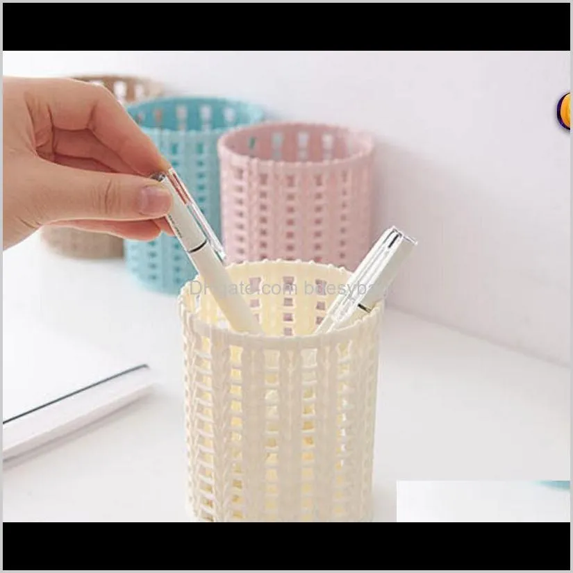 drawer organizers rattan plastic pen holder multifunctional household goods student stationery hollow out office desk storage box