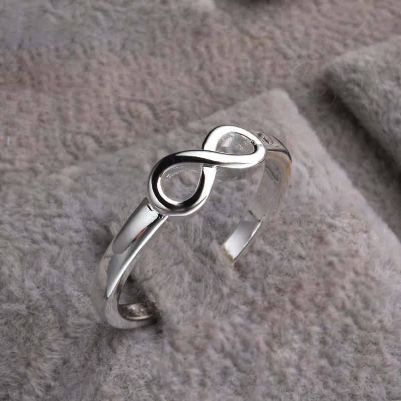 925 Sterling Silver Band nummer 8 Ringar Smycken Infinity Fashion Engagement Bridal Wedding Finger Ring Big Promotion