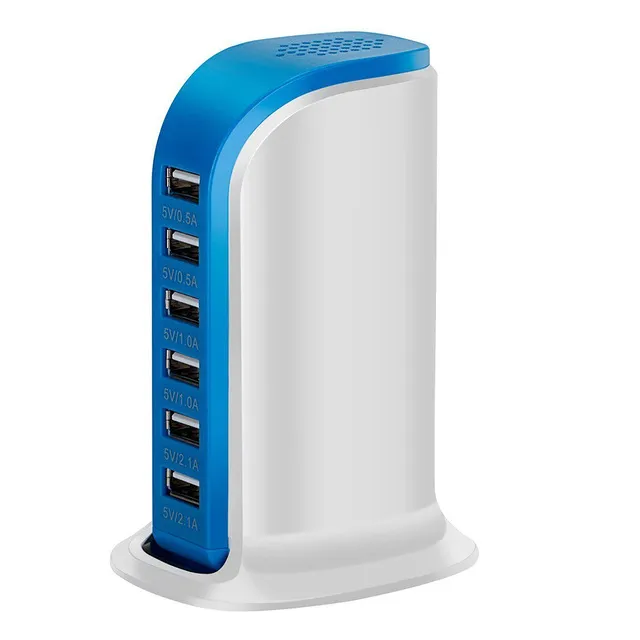 30W Multi 6 Port USB Laddare 6A Rapid Laddstation Mobiltelefon Desktop Travel Hub Connectors Extension Socket PlatoonInt