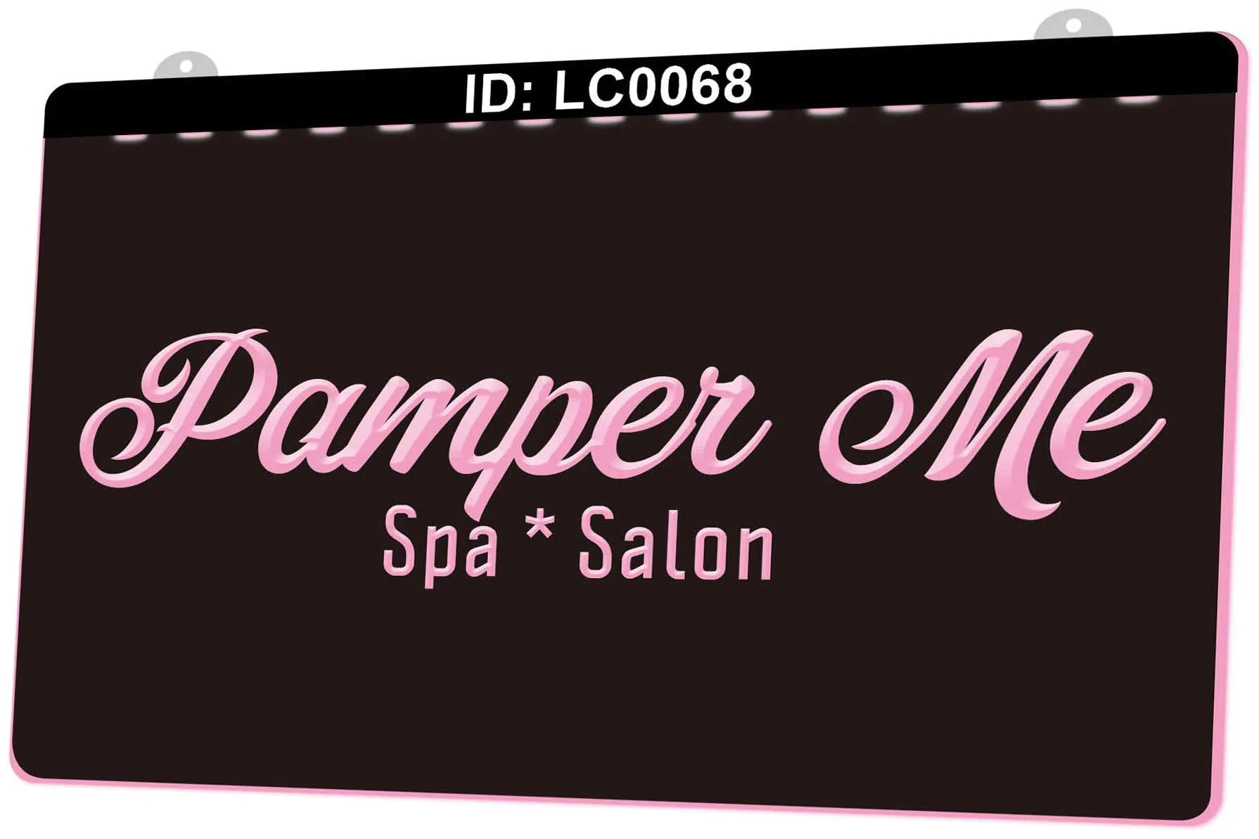 LC0068 Pamper Me Spa Salon Light Sign Gravure 3D