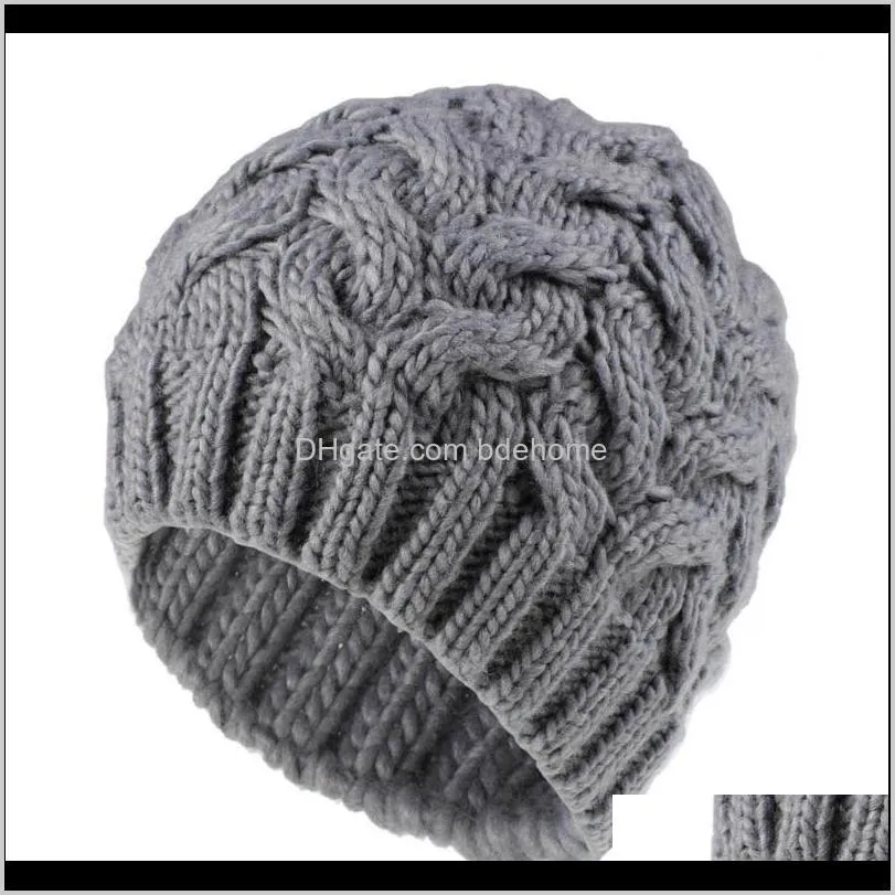 fashion autumn winter knitted hats women casua solid color beanies1