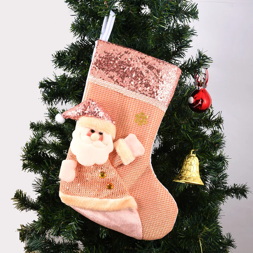 Boże Narodzenie skarpetki worek wisiorek kryty dostaw dekoracje cukierków dzieci prezent