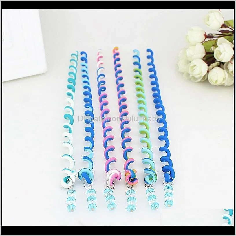 6pcs/lot rainbow color cute girl curler hair braid hair styling tools hair roller braid maintenance the princess accessory