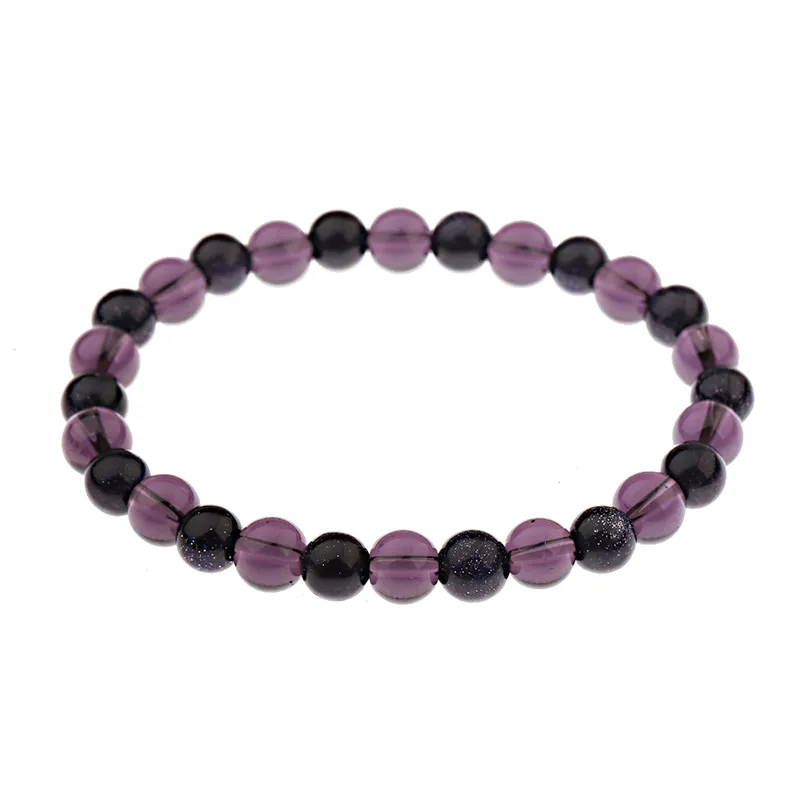 Bracciale Bracciale in pietra di cristallo viola naturale Bracciale per gioielli da 8 mm Amante del filo 2021 Bracciale Yoga Lucky Energy Uomo Donna Regali