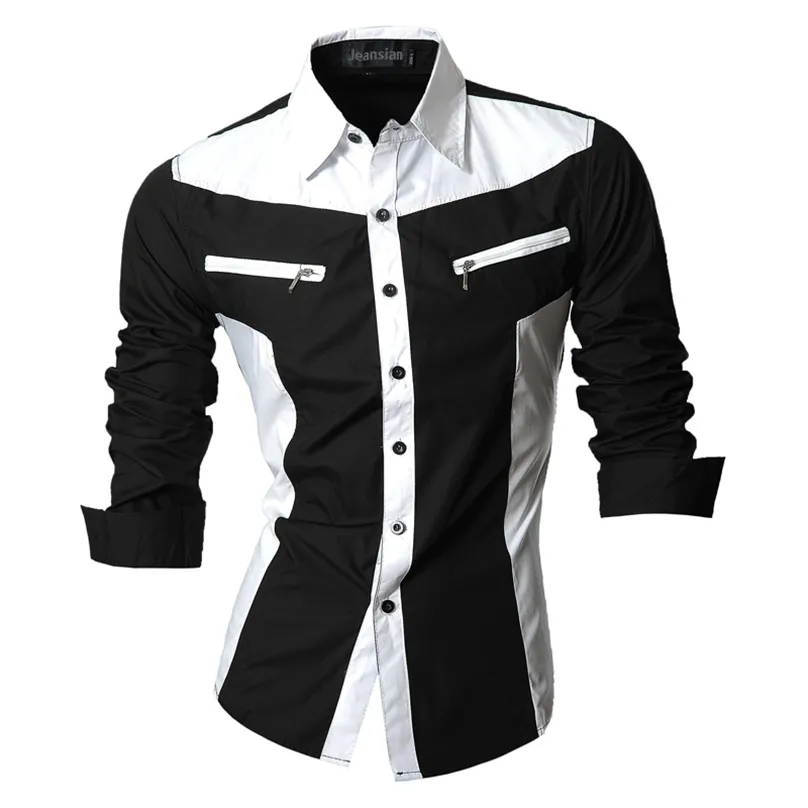 Mens Slim Fit Casual Shirt With Zipper Decoration Jeansian