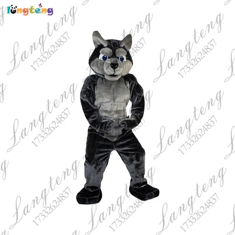 마스코트 의상 늑대 마스코트 Fursuit 의상 늑대 마스코트 Fursuit 의상 슈트 파티 게임 모이셔츠 연기 의상 성인