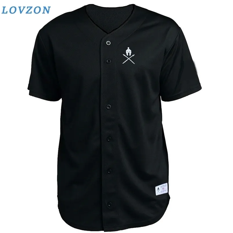 Lovzon الرجال البيسبول جيرسي جديد وصول اقتصاص قميص الرجال القمصان قصيرة الأكمام سترة شيرت تنفس الرياضية 210324