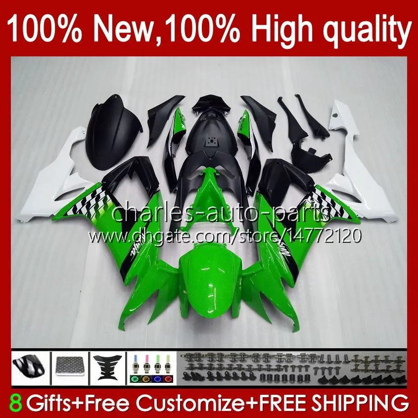 Motorcycle Bodywork For KAWASAKI NINJA ZX1000C ZX-10R ZX 10R 10 R 1000 CC 2008-2010 Body 56No.82 ZX10 1000CC ZX10R 08 09 10 ZX1000 2008 2009 2010 Fairing Kit factory green