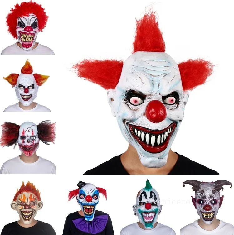 Máscara De Payaso Terrorífica De Látex Con Pedrería – Disfraz De Halloween Para Adultos, Realista Y Espeluznante