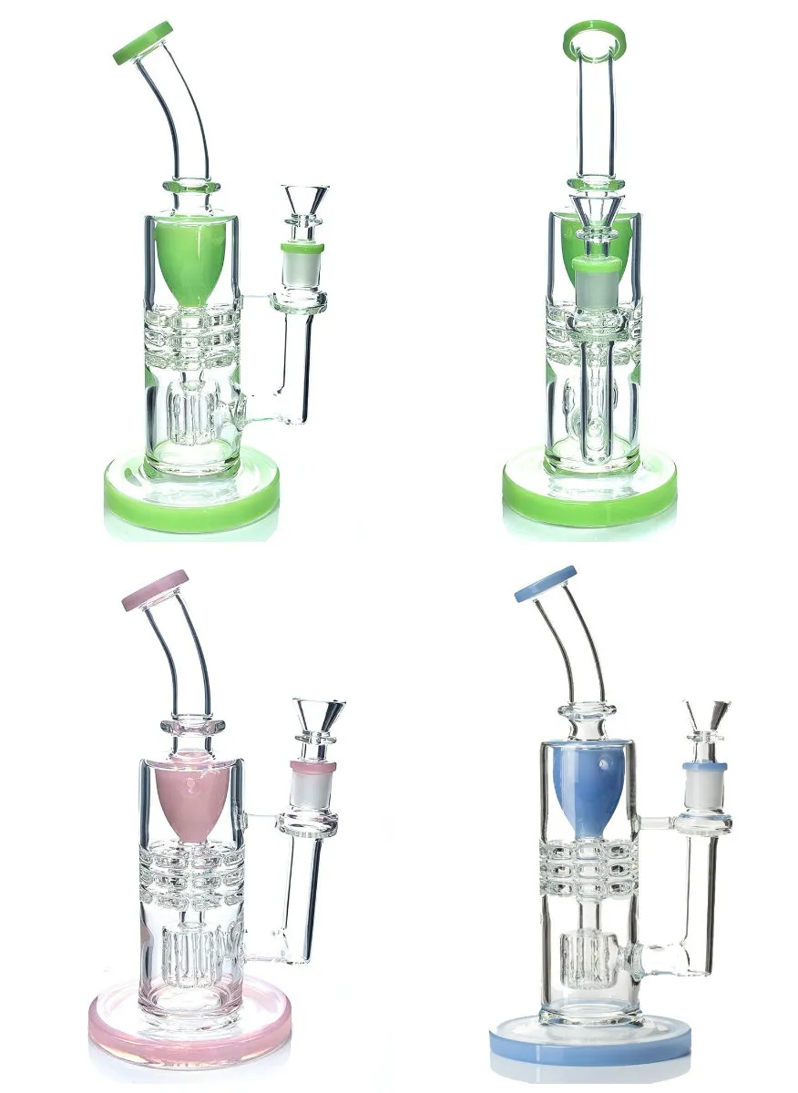 빈티지 Puslar Slyme Barrel Glass Bong Hooka 물관 버블러 매치 컬러 보울은 고객 로고를 넣을 수 있습니다.