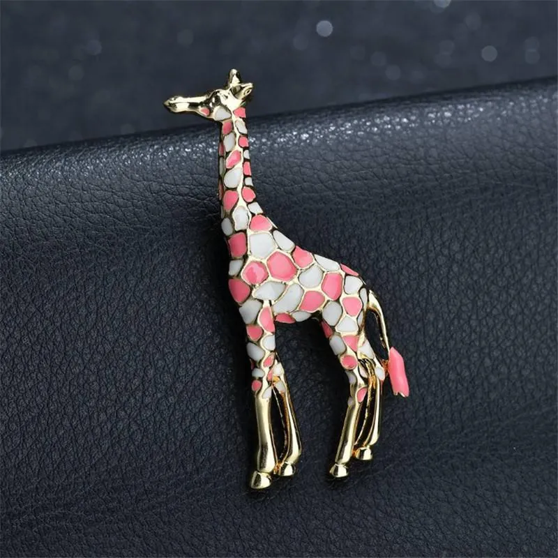 Pins, Brooches Fashion Brands Enamel Pin Giraffe For Women Cute Animal Brooch Jewelry Charm Gold Color Gift Kids Exquisite Broches
