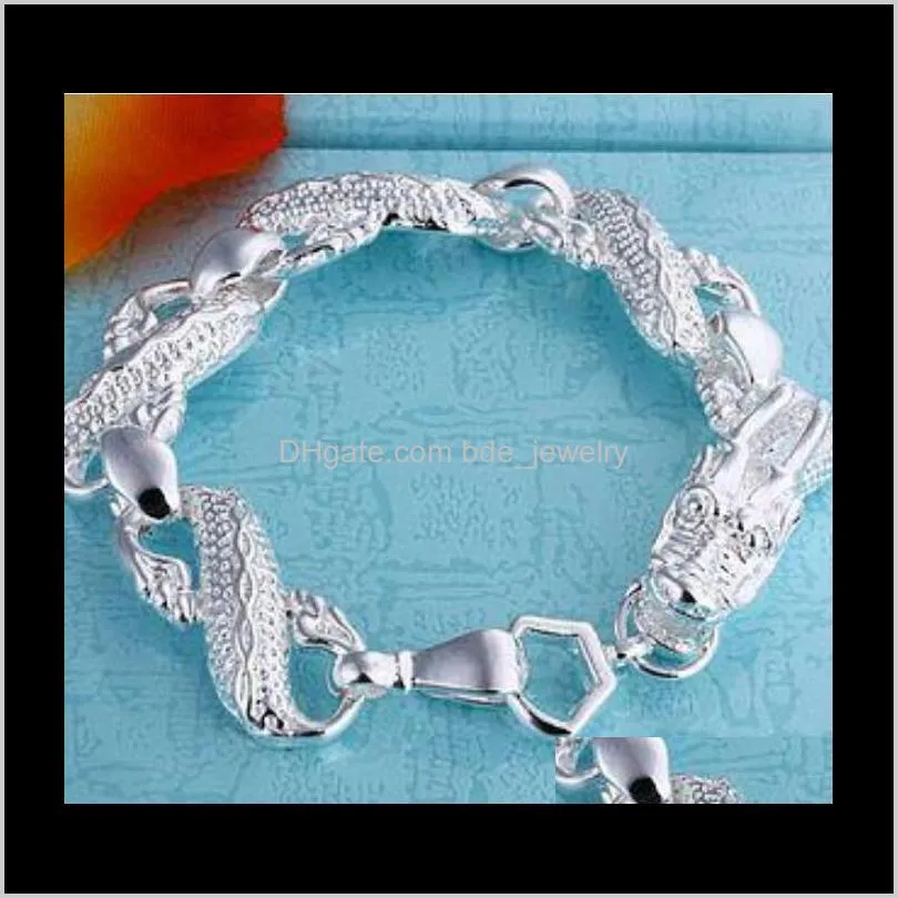 best-selling 925 silver charm bracelet large bailong unisex fashion jewelry dff0777