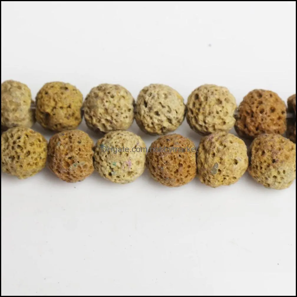 Multi Color Lava Beads 8mm Natural Stone Volcanic Rock Round Loose Beads DIY Jewelry Bracelet Making Volcano Stone Bead