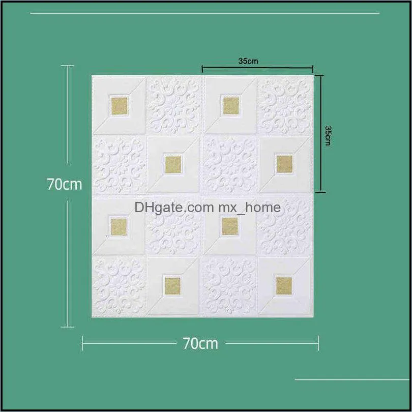 Decorative Stickers 3D Wall Sticker Stereo Ceiling Panel Roof Decor Foam Wallpaper Self-adhesive Waterproof DIY Living Room Decoration TV Background