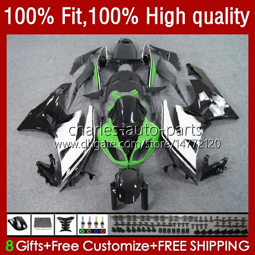 Wtryskiwacze dla Kawasaki Ninja 600cc ZX 6R 6 R 636 600 CC 2009-2012 13NO.50 ZX600 ZX636 ZX6R 09 10 11 12 ZX-636 ZX600C ZX-6R 2000 2011 2012 OEM Bodys Zielony szary