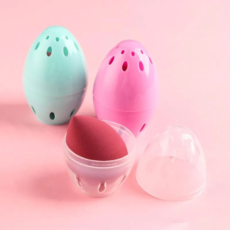 Sponges, Applicators & Cotton Powder Puff Drying Holder Makeup Sponge Display Storage Case Egg Shape Box Easy To Carry Accessories