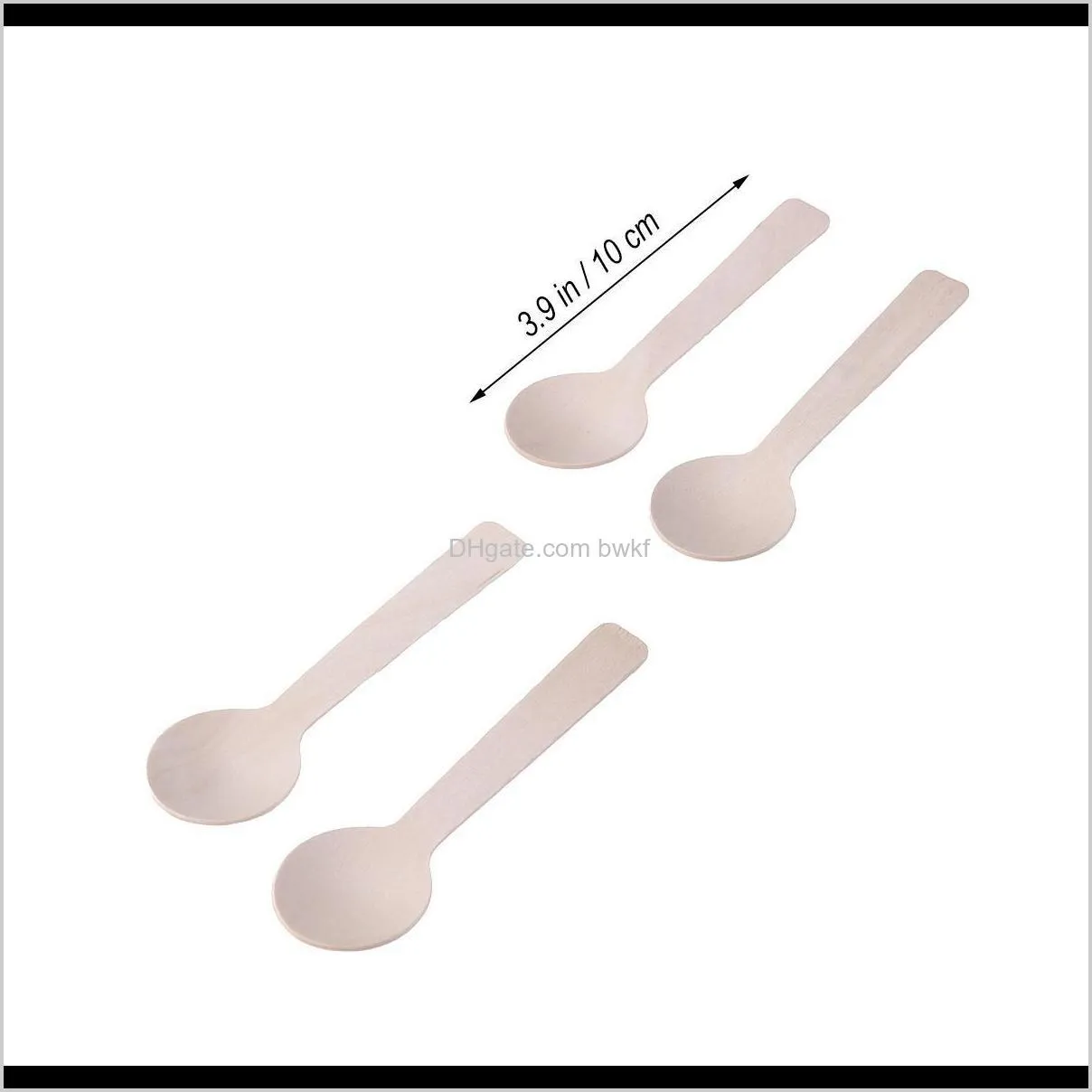 fashin 200pcs disposable wood tableware dinnerware premium safe spoons cutlery tableware for outdoor picnic hiking party