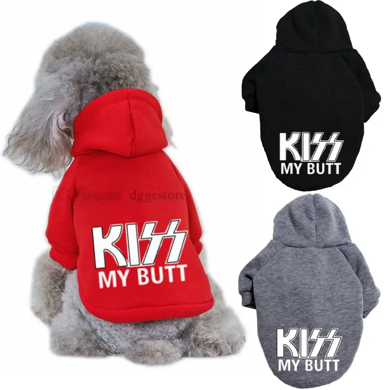 Warm Dog Hoodie Sublimation Kiss My Butt Printing Dog Apparel for Small Medium and Large Dogs Four Seasons Clothes Labrador Yorkies Soft Jacket Clothing Red 7XL A224