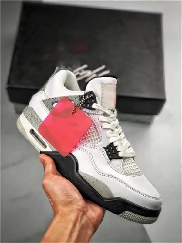 2021 Release Authentic 4 OG White Cement 4S White Fire Red Black