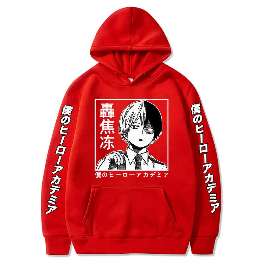 Mój bohater Academia Bluza Kobiety Mężczyźni Shoto Todoroki Kostium Kostium Harajuku Sudadera Y0803