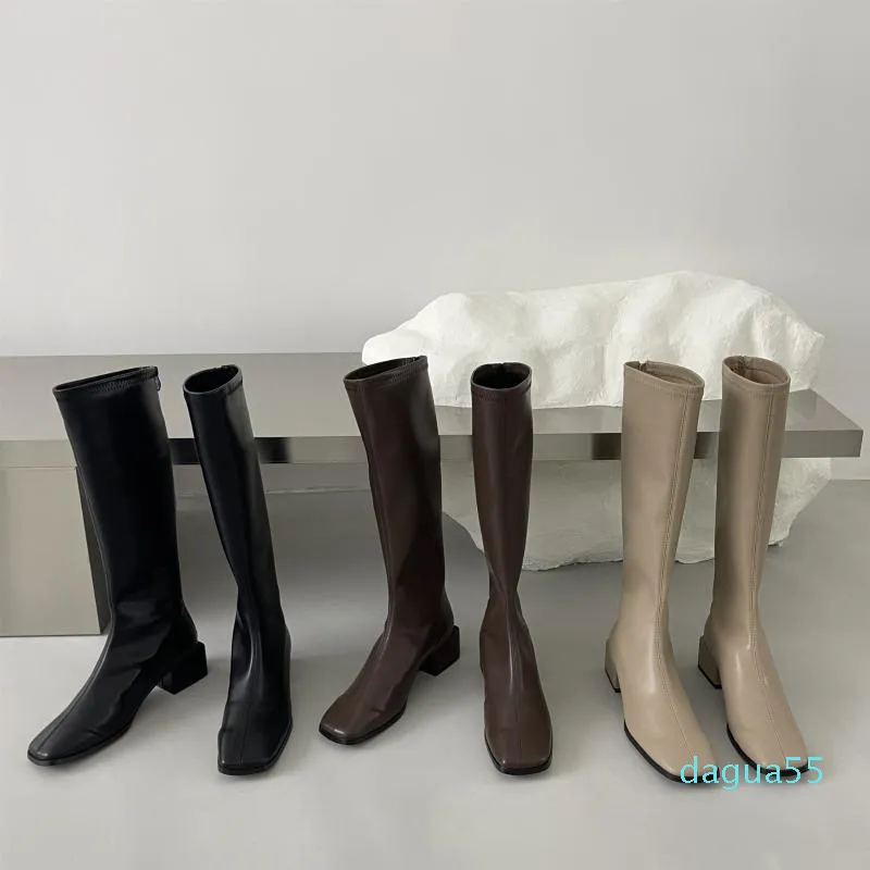 Botas Tacón Medio Mujer Goma Zapatos Lluvia Cuero PU Tejido Rome Basic Hoof